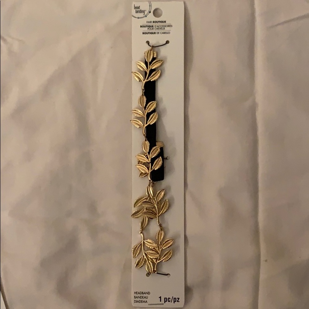 Bead Landing Gold Metal Leaf Headband